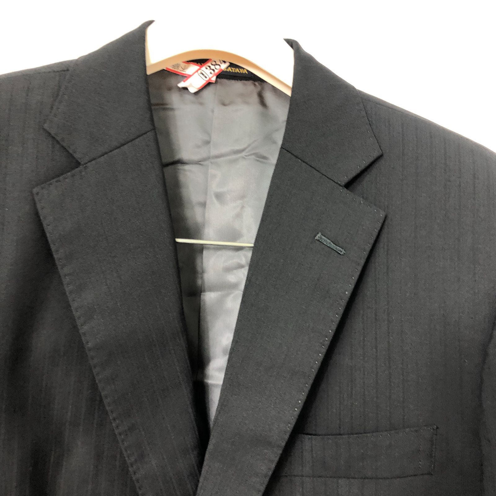 美品】銀座山形屋 メンズスーツ上下セット ブラック SGAW10-7729