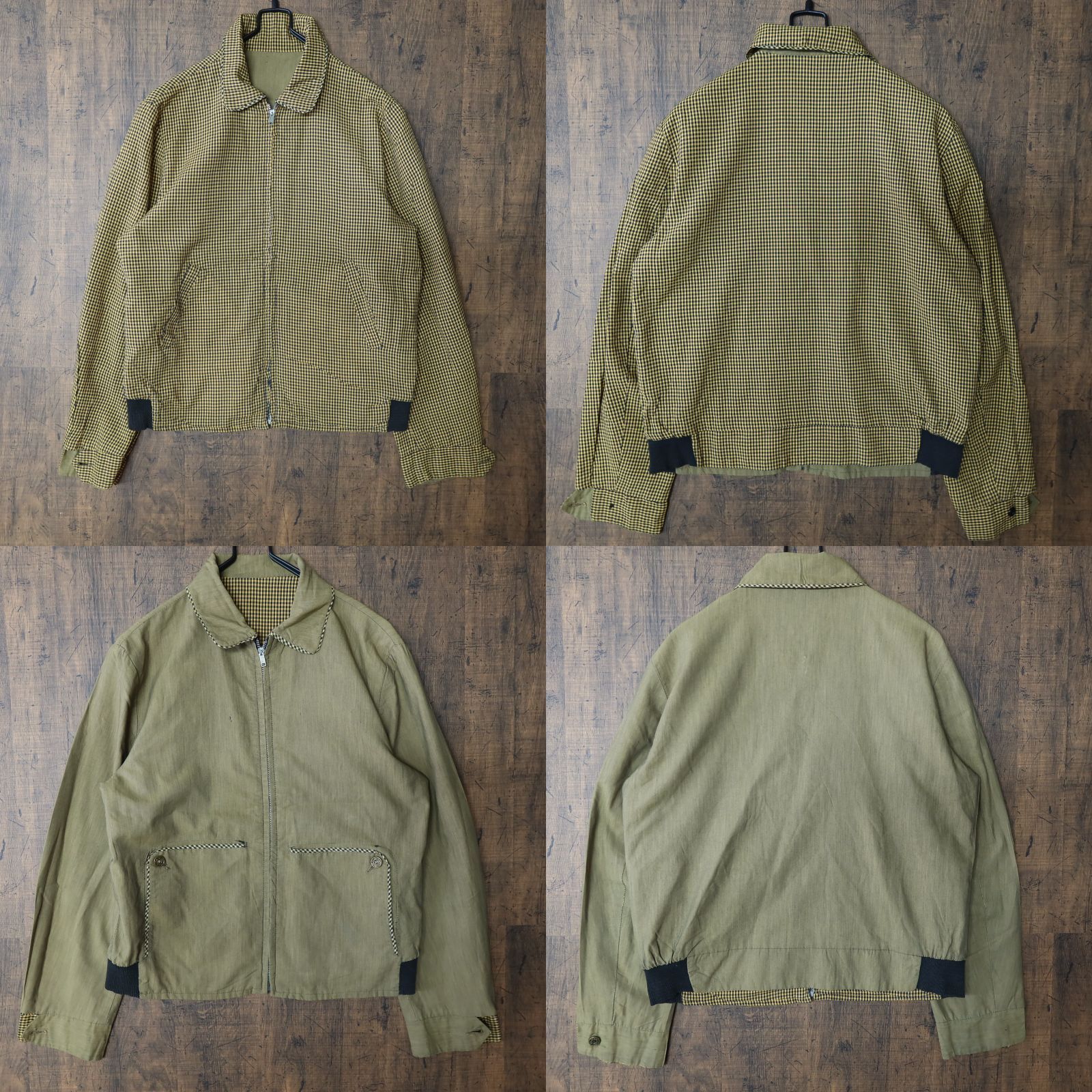 50s～ Vintage US古着☆Unknown リバーシブル ジップジャケット NYNCO