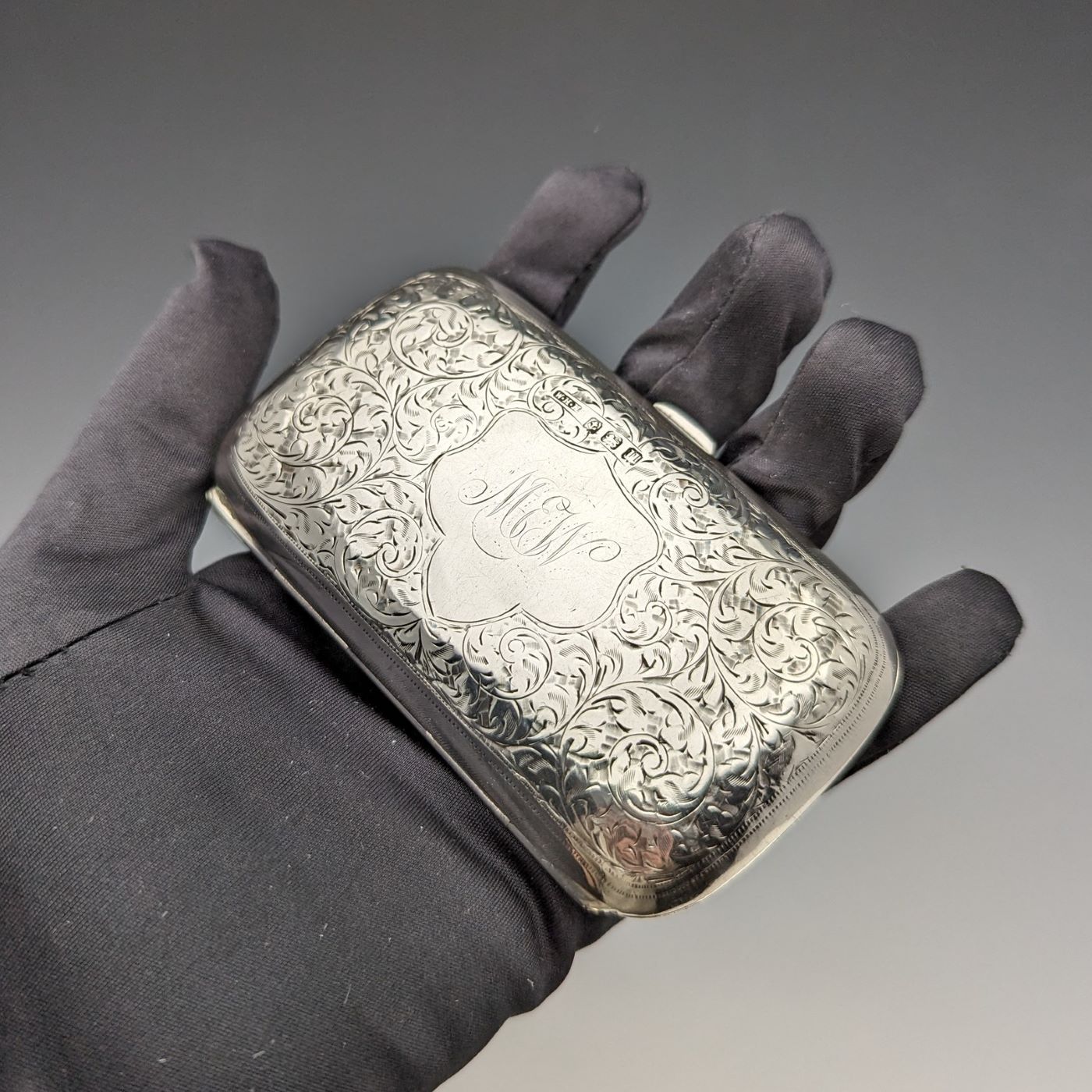 1919年 英国アンティーク 純銀製きコインパース 69g William Hair Haseler 1919年 英国アンティーク 純銀製きコインパース 69g William