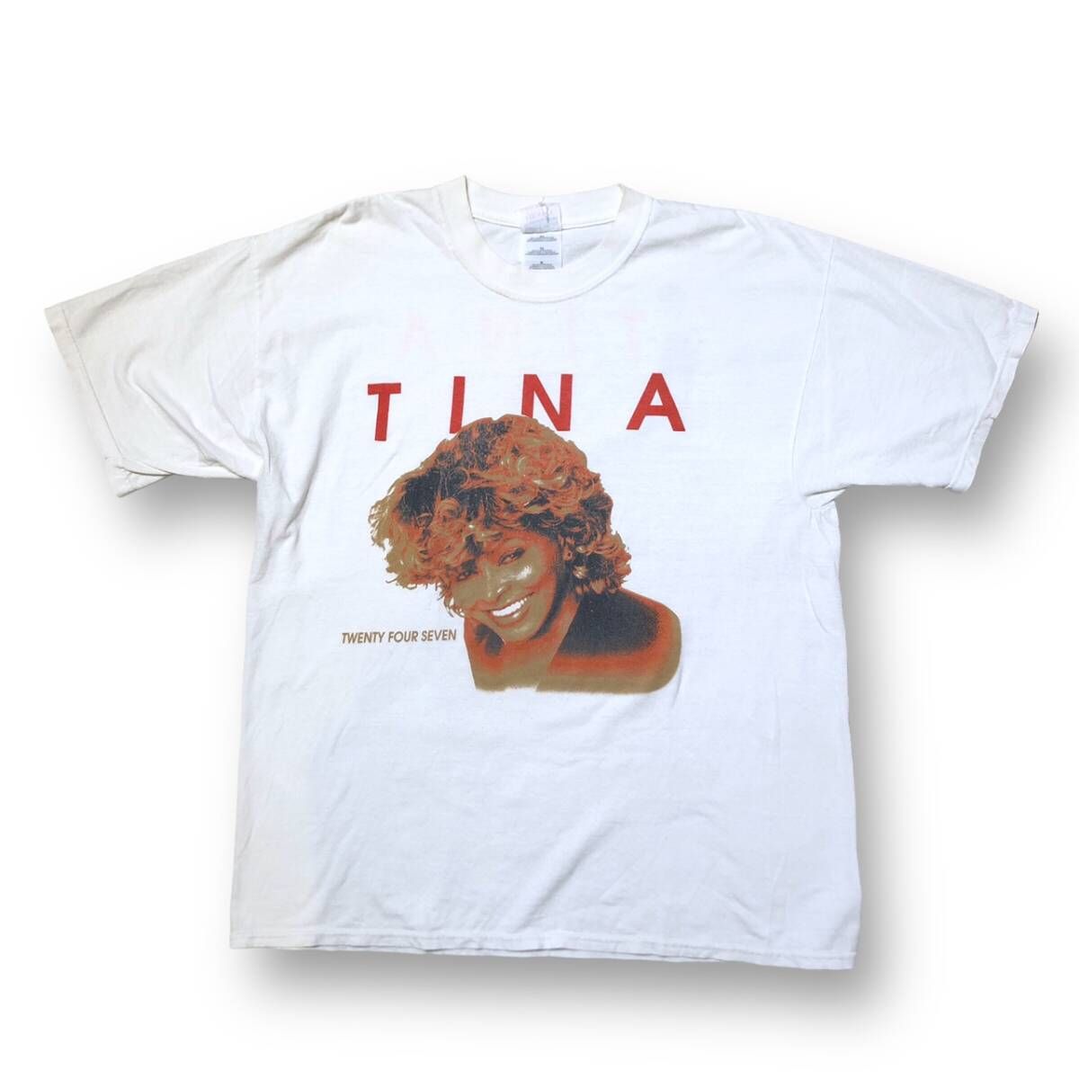 古着 00s GILDAN TINA TURNER TWENTY FOUR SEVEN TEE ティナ ターナー トゥエンティー フォー セブン 半袖Tシャツ ホワイト XL ギルダン