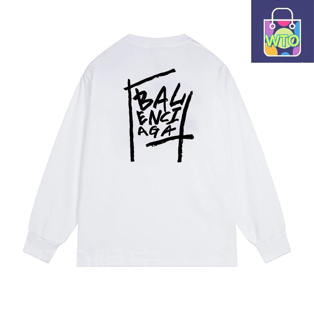 【国内発送★BALENCIAGA】ダメージ ロングスリーブTシャツ ロゴ 本日限定特価】Balenciaga グラフィティプリント ロングスリーブ