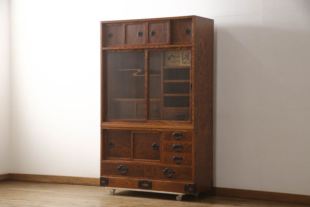 ☆事前問合せ必須☆ 岩谷堂箪笥 茶箪笥 中古 違い棚 飾り棚 収納棚