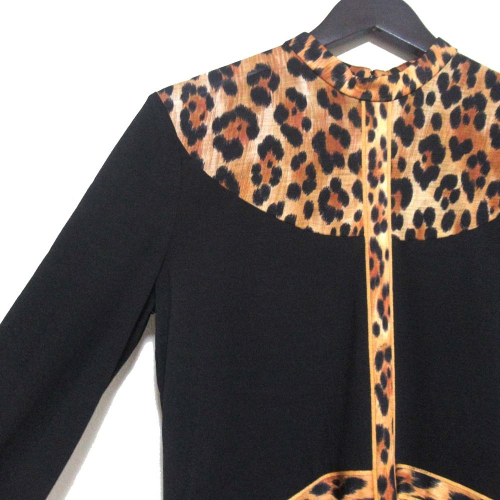 美品 LEONARD PARIS レオナールパリ レオパード柄 シルク