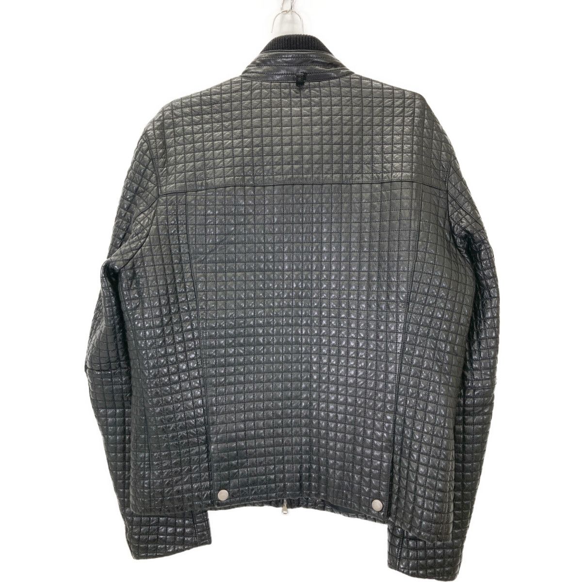 ヒューゴボス ライダースジャケット ラムレザー シングル キルティング ブラック HUGO BOSS ヒューゴボス 50168558 ブラック ラムスキン