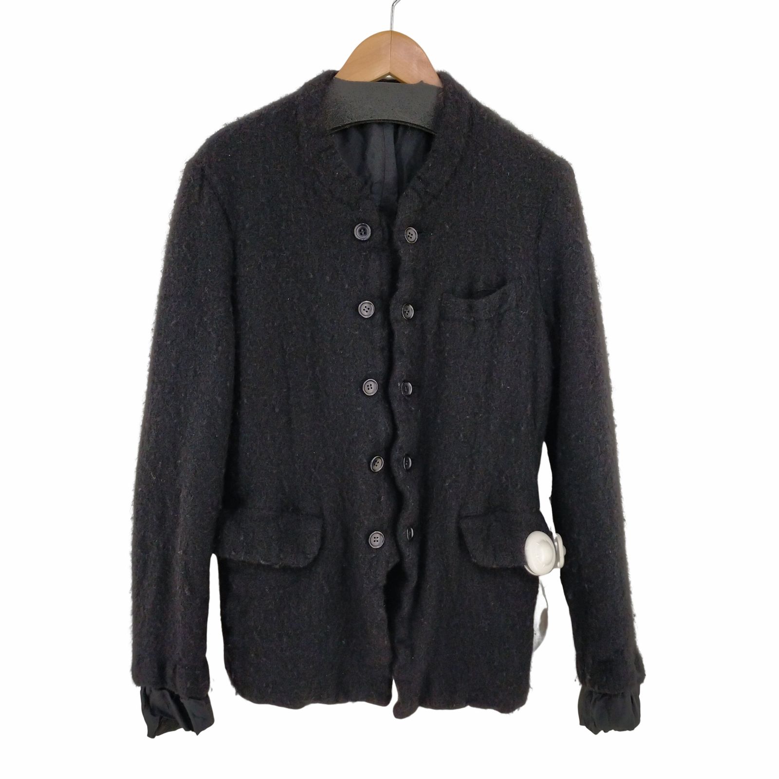 コムデギャルソンオムプリュス 22aw 縮絨 ノーカラージャケット Mサイズ コムデギャルソンオムプリュス 22aw 縮絨 ノーカラージャケット