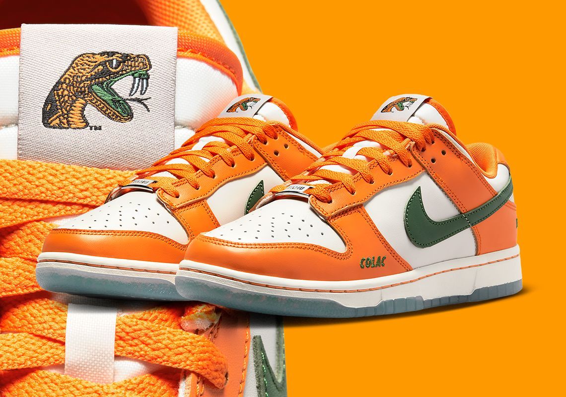 新品 未使用  NIKE ナイキ FLORIDA A&M UNIVERSITY X DUNK LOW 'RATTLERS' フロリダ A&M ユニバーシティ × ダンク ロー オレンジ  DR6188-800 男女兼用