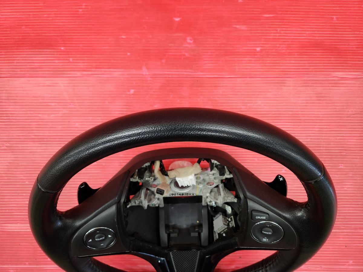 ホンダ RU4 ヴェゼル ハイブリッド 前期 純正 レザーハンドル RU3 ステアリング
