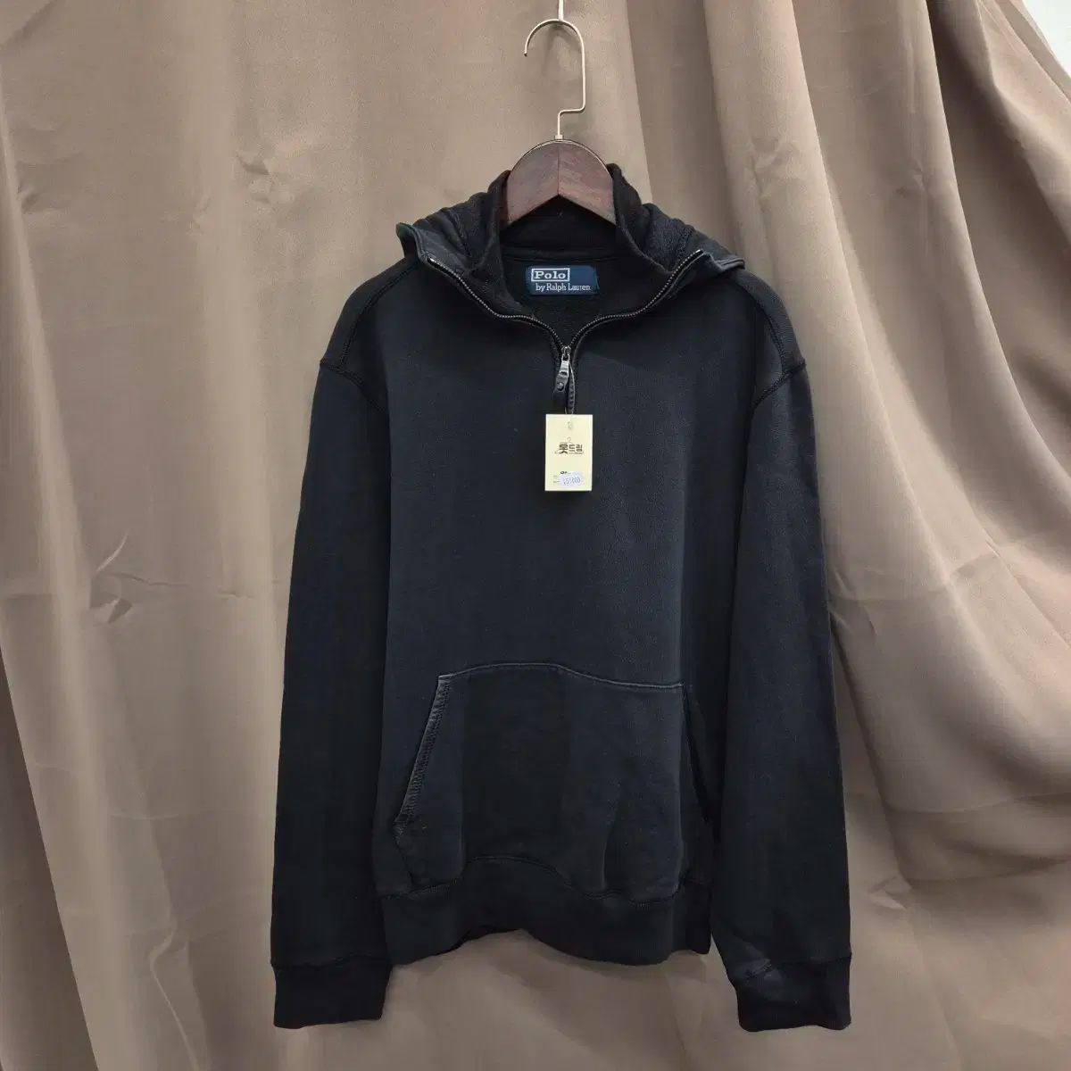 ポロラルフローレン ブラック フード ハーフジップアップ S