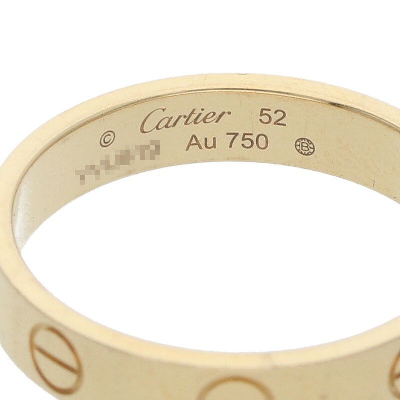 カルティエ ミニラブリング Au750 サイズ12 カルティエ MINI LOVE RING/ミニラブリング K18YGリング メンズ