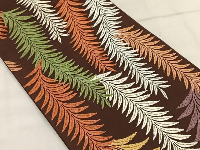 平和屋着物◎六通柄袋帯 唐織 蔦の葉文 金糸 正絹 逸品