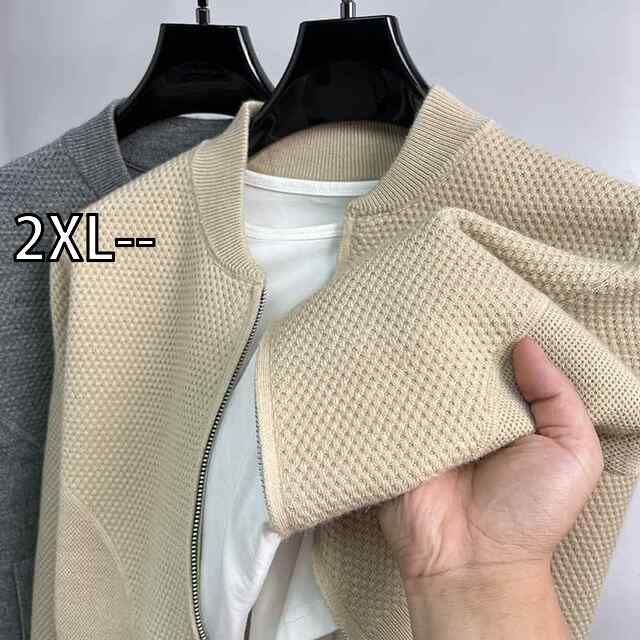 2XL-- 秋冬 コーデ メンズ 用 服 シンプル ファッション オシャレ 大人 かっこいい 大きいサイズ ストリート 紳士服 カーディガン セーター 無地 シンプル ジャケット スリム リネン ジッパー