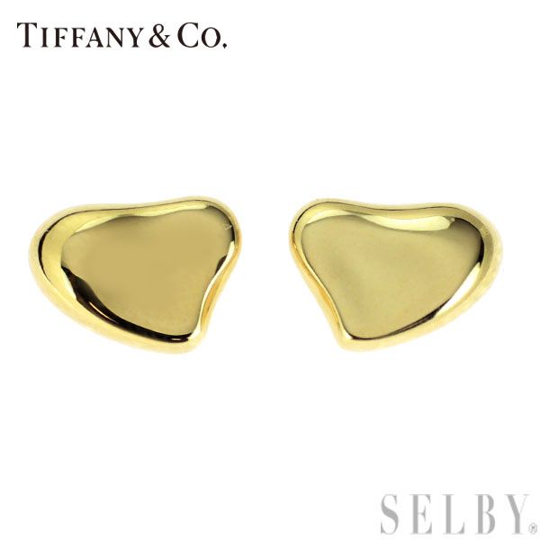 ティファニー K18YG ピアス フルハート