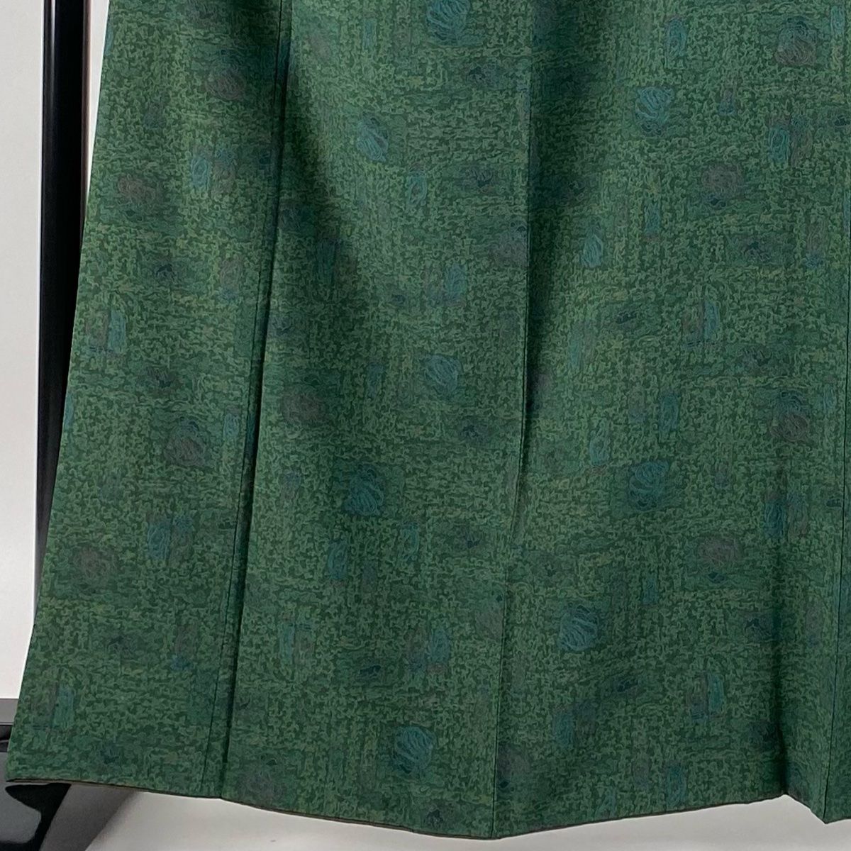 江戸小紋 身丈163cm 裄丈65cm M 袷 人間国宝 中村勇二郎 落款 獅子天女金剛力士像 緑 正絹