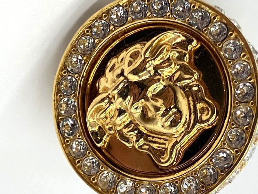 Versace ヴェルサーチ　リング　メデューサ　ラインストーン ヴェルサーチ/リング/メデューサリング/ゴールド×クリア/ライン