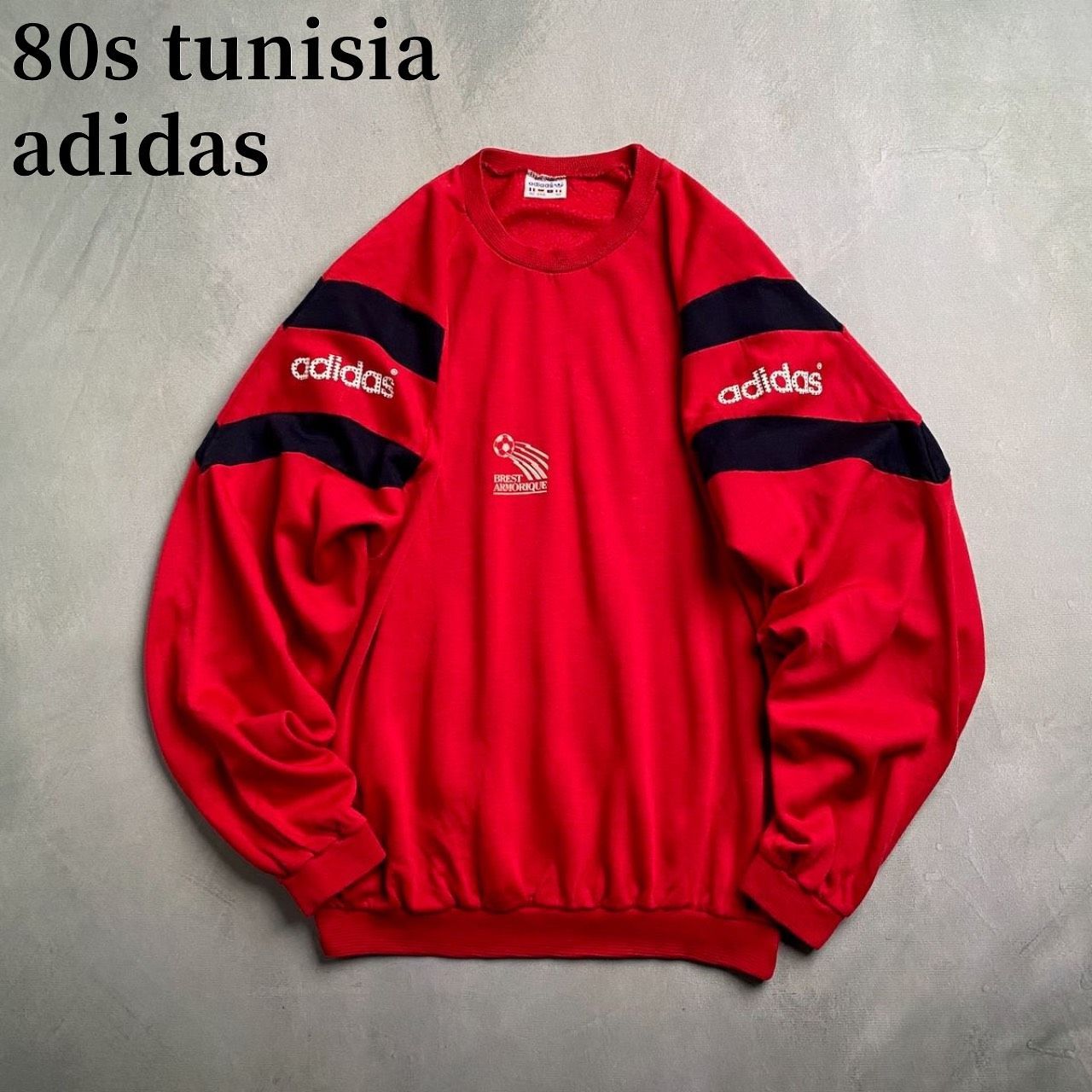 80s TUNISIA adidas ボロ スウェット トレーナー アディダス レッド XL 