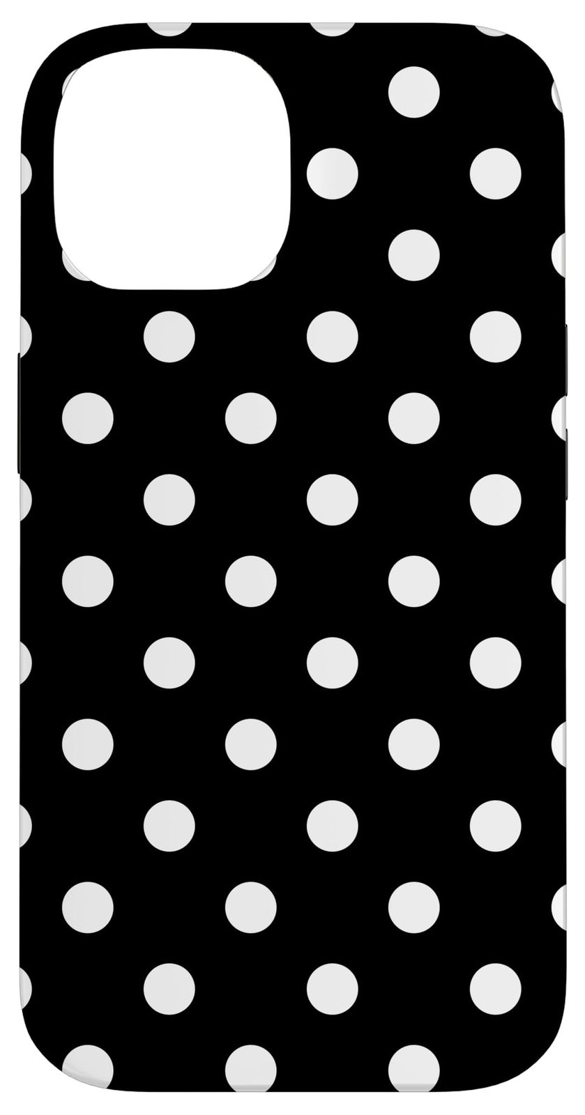 【在庫処分】スマホケース #392 黒と白のドット柄水玉デザイン 14 iPhone