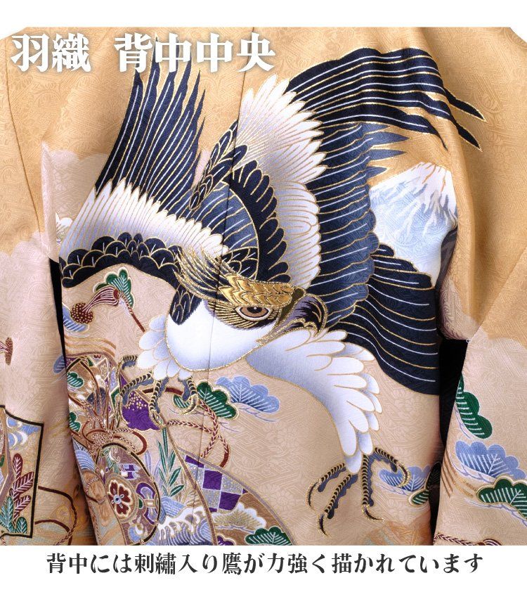 七五三 着物 男の子 五歳 正絹 13点フルセット 羽織袴セット 金