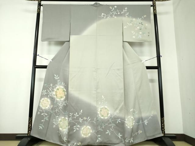 平和屋着物●訪問着 竹屋町刺繍 花丸文 暈し染め 金彩 正絹 DAAS3356ps
