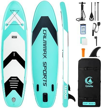 CalmMax インフレータブル スタンドアップパドルボード サップボード SUP 長320cm 幅80cm 厚15cm 耐荷重量127kg 軽量  安定 滑り止め - メルカリ