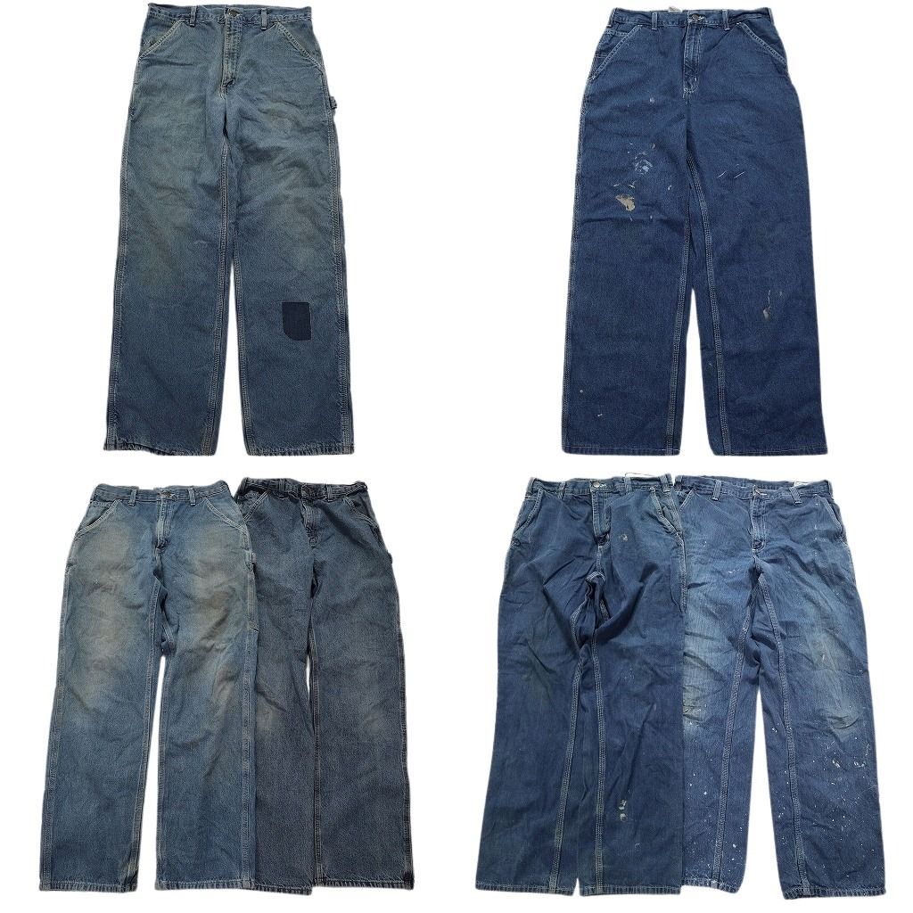 古着卸 カーハート Carhartt ペインターデニム パンツ 6枚セット メンズ 32 |34 ワーク ライトブルー 古着 MZ8702