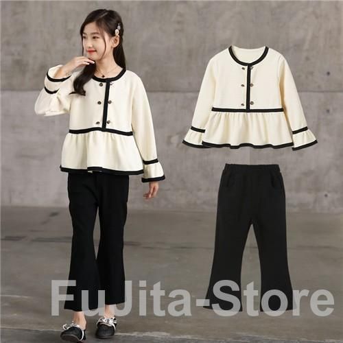子供服 女の子 秋 冬 セットアップ 上下セット 長袖 パンツ スポーツ お出かけ 通学 女児 子ども