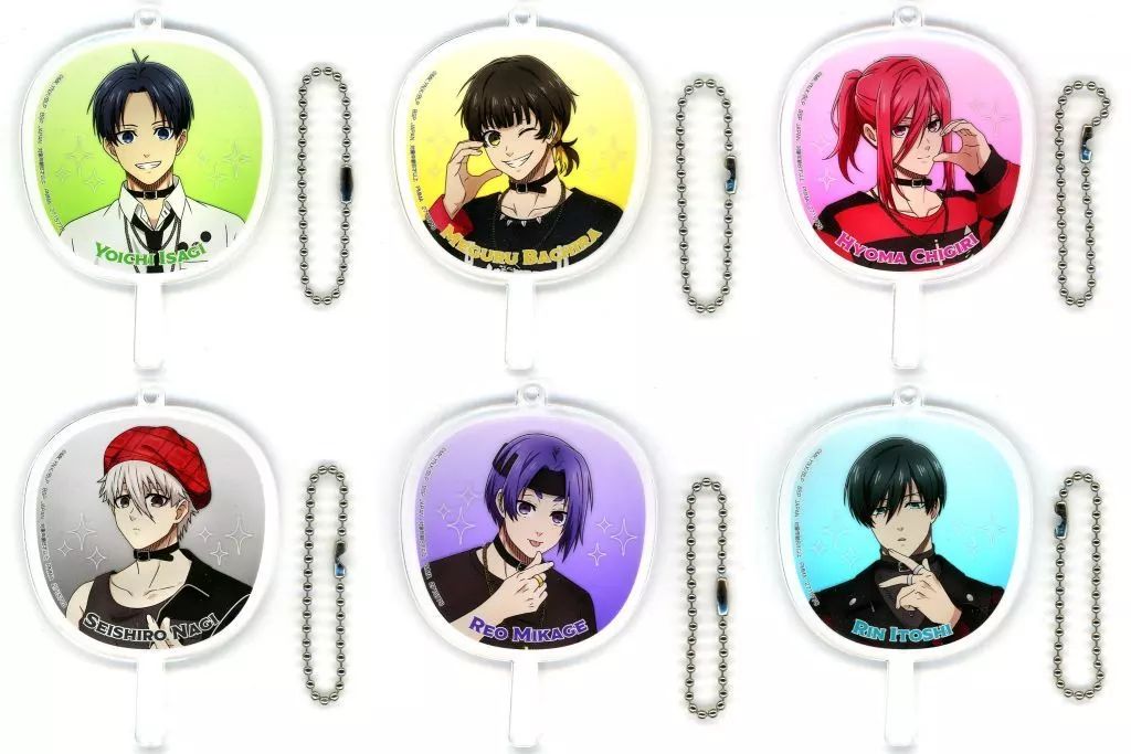 中古】キーホルダー 全6種セット うちわ型アクリルプレート