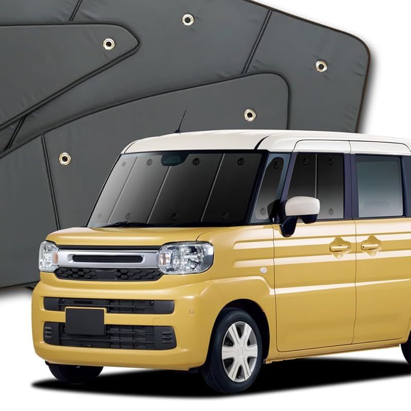 スペーシア MK54S 型 MK94S 型 プライバシーサンシェード サンシェード カーテン 車中泊 グッズ フロント用 対応 01s-g027-fu 1
