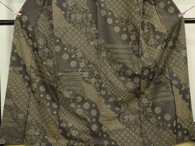 平和屋本店■極上　玉糸紬　訪問着　創作手刺繍　刺し子　古今伝説　黒紅色地　京都きもの友禅扱い　証紙付き　逸品　未使用　DZAA5619kh5 平和屋本店□極上 玉糸紬 訪問着 創作手刺繍 刺し子 古今伝説 黒紅色地