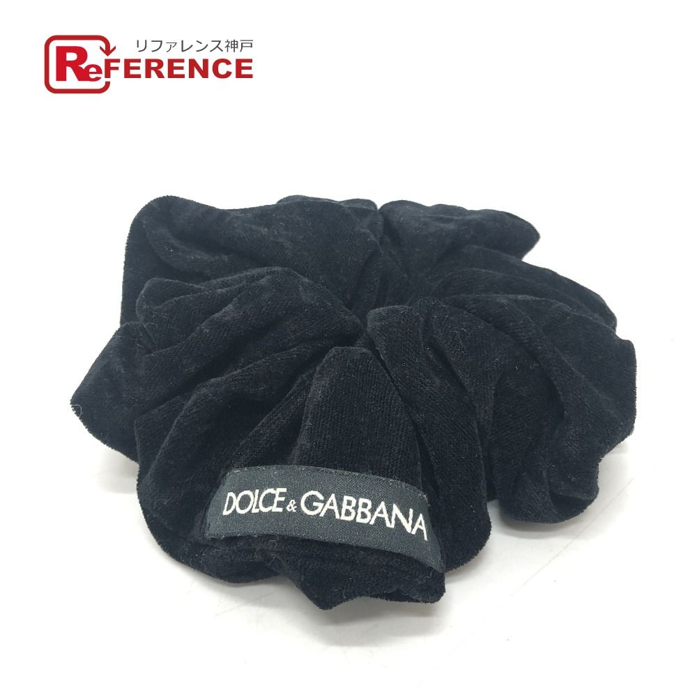 DOLCE-GABBANA ドルチェアンドガッバーナ シュシュ ビッグ ベロア ブラック