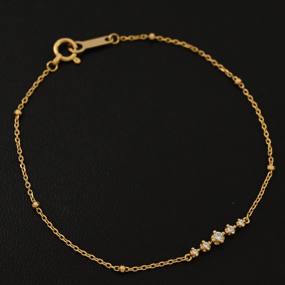 4℃ブレスレット K10PGダイヤモンド ヨンドシー ダイヤブレスレット