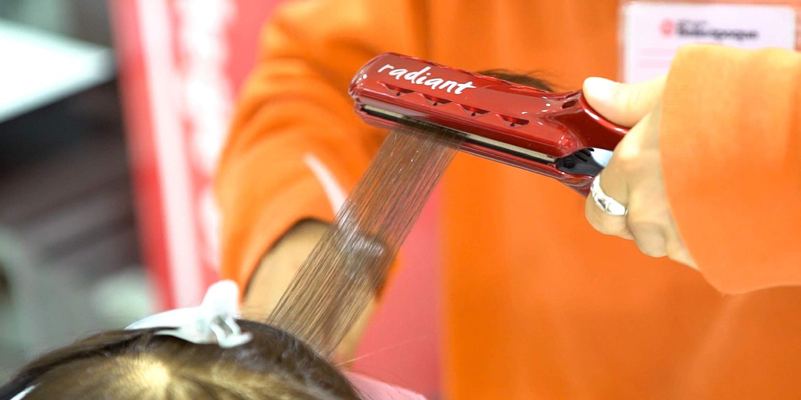 ラディアント 28mm ヘアアイロン ストレート プロ仕様 Bnext レッド radiant BNEXT ラディアント シルクプロヘアアイロン 28mm