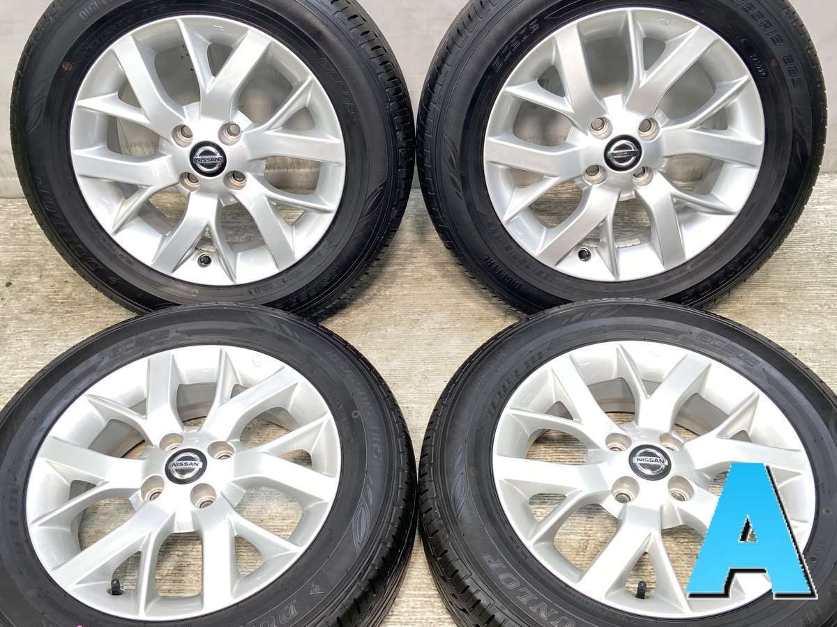 185|65R15 ダンロップ EC202 日産純正 15x5.5 40 100-4穴 タイヤ サマータイヤ ホイールセット 4本セット s15250520902