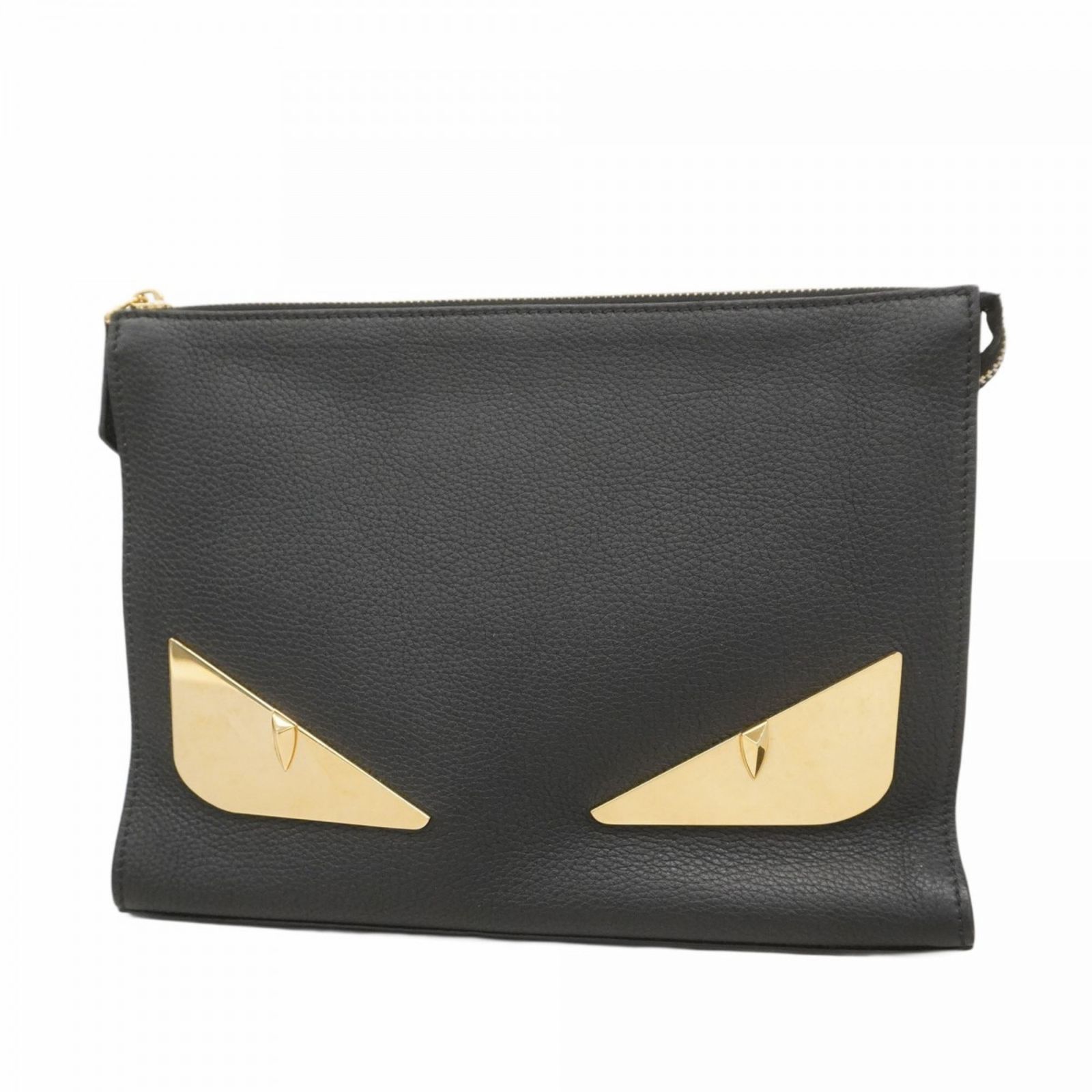 フェンディ Fendi フェンディ クラッチバッグ モンスター レザー ブラック メンズ