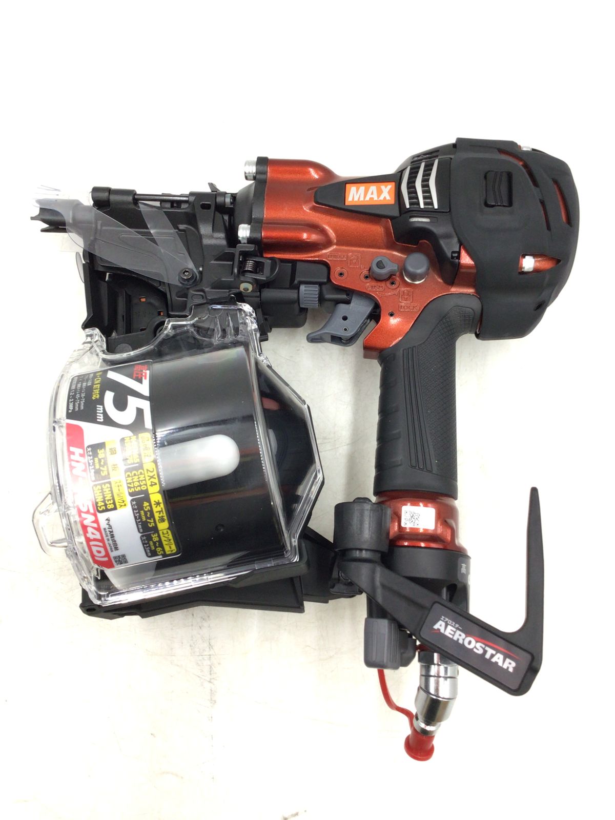 MAX マックス 75mm高圧釘打機スーパーネイラ マイスターレッド HN-75N4 D -R IT9TQNSREM4S エコツール岡崎岩津店 M02