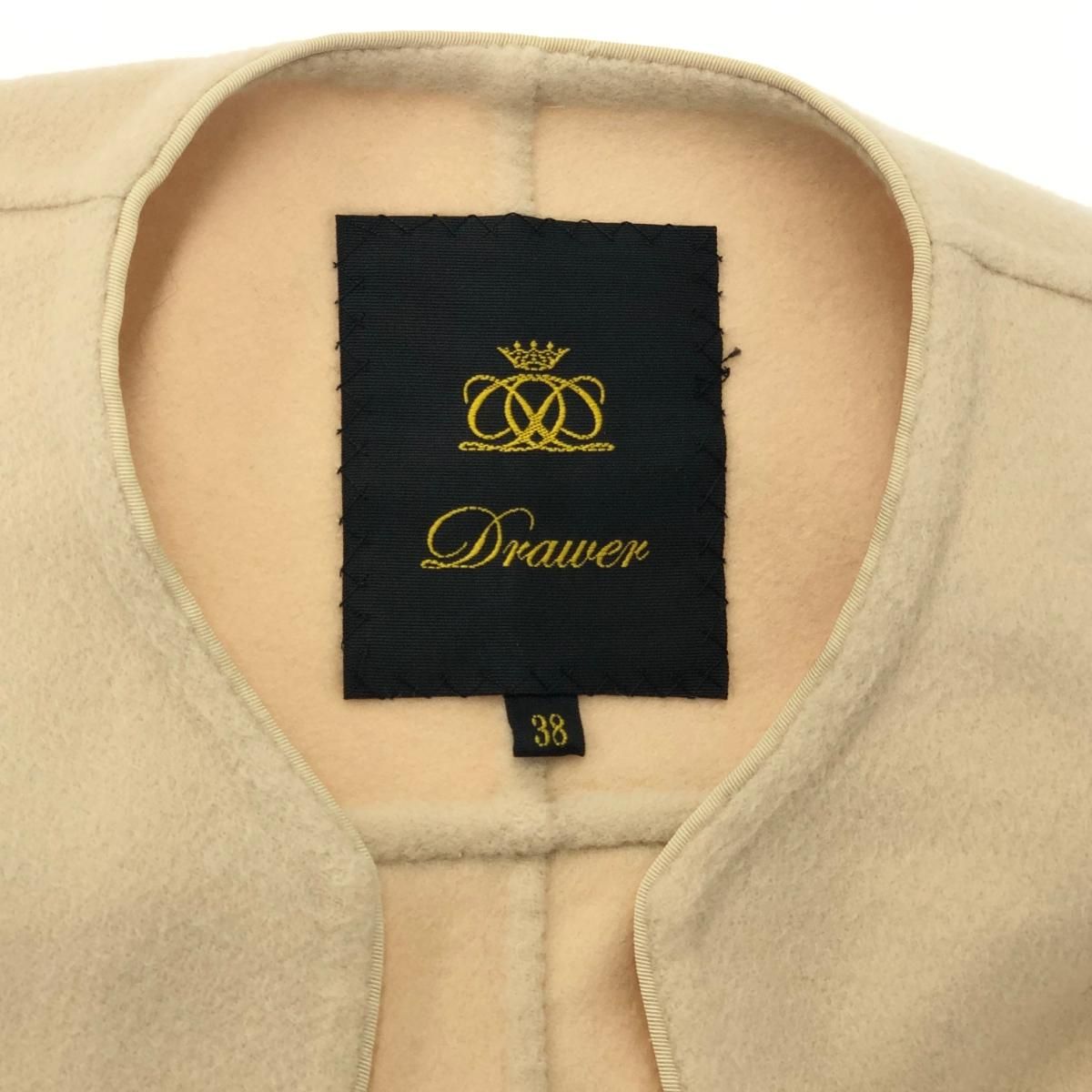 良好 Drawer ドゥロワー ノーカラージャケット サイズ:38 6522-299