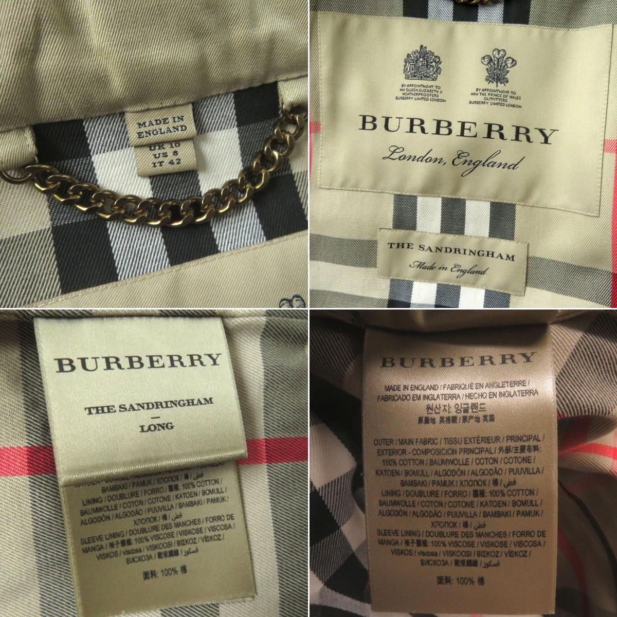 美品◎正規品 イングランド製 BURBERRY バーバリー THE SANDRINGHAM