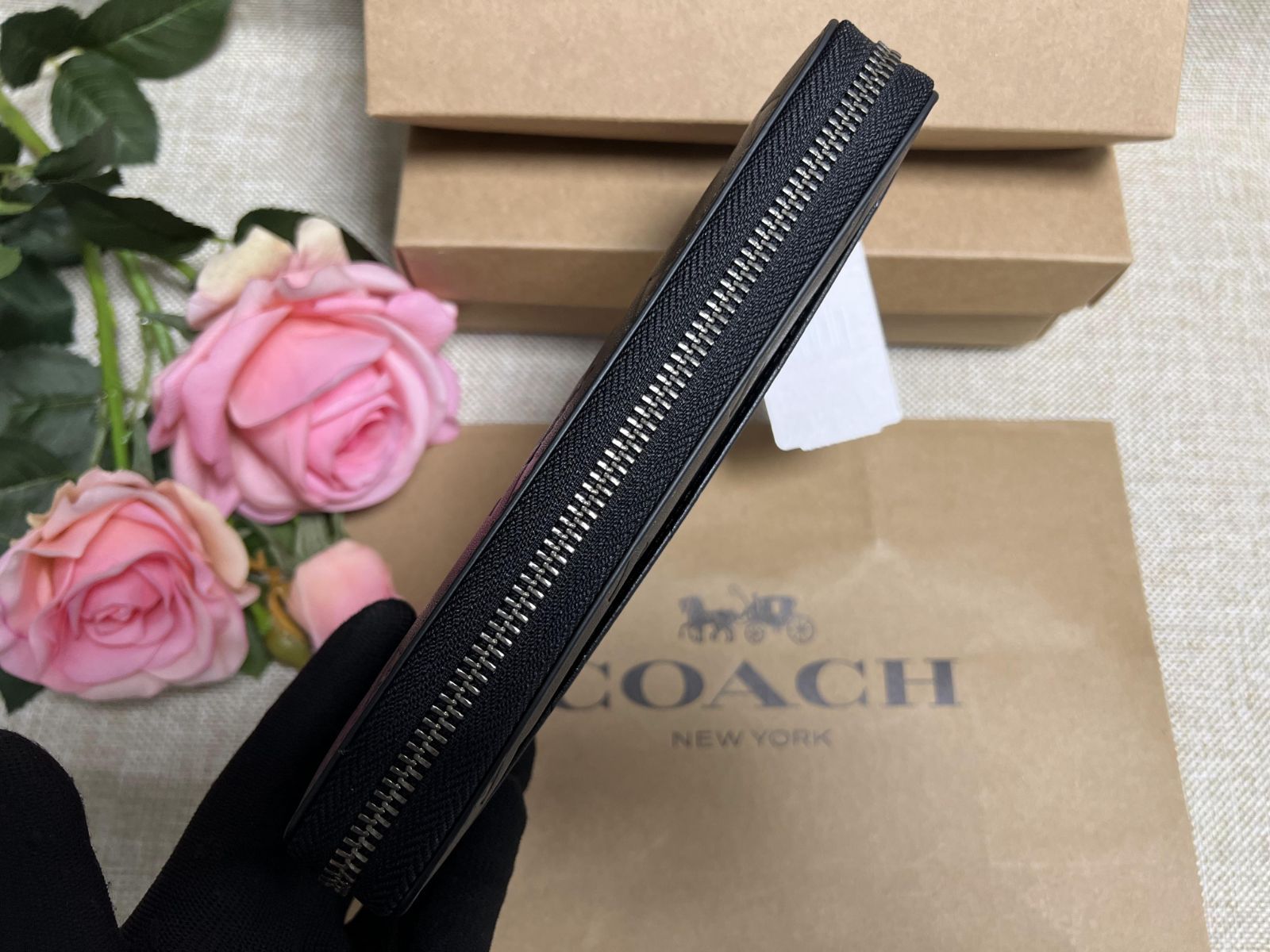 コーチ 財布 COACH 長財布 メンズ財布 ラウンドファスナーアコーデオン