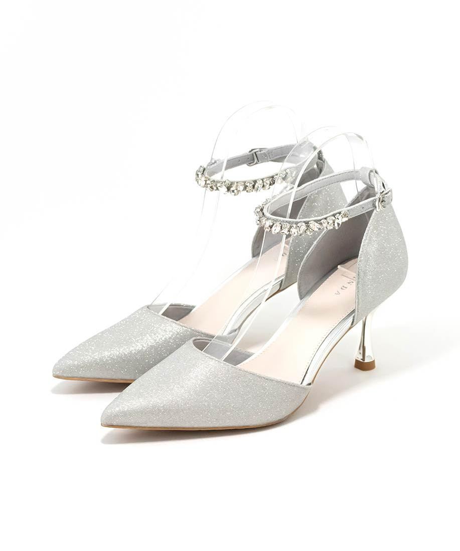Size 23.5 cm_Color シルバー ランダ サンダル 2WAY グリッターストラップパンプス レディース シルバー 23.5 cm