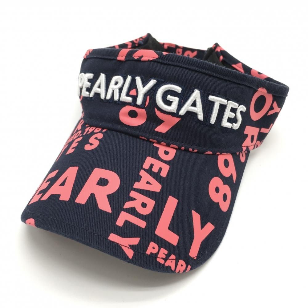 中古美品パーリーゲイツ PEARLY GATES サンバイザー(ネイビー色