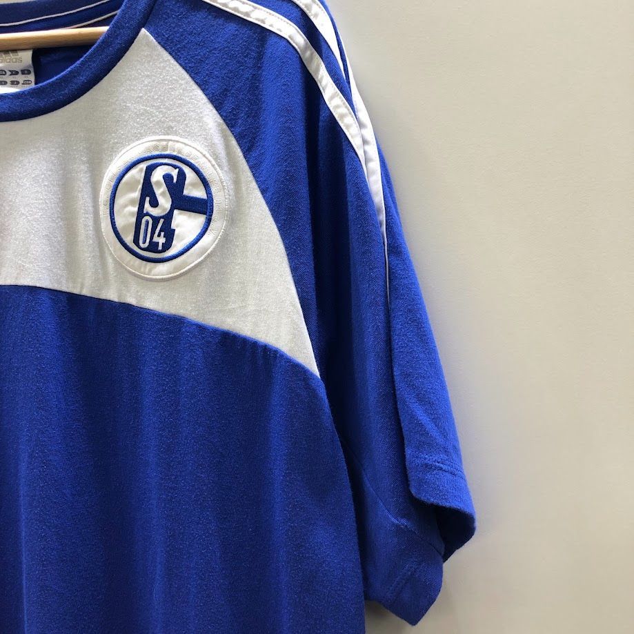 Schalke 04 アディダス 半袖シャツ adidas アディダス Tシャツ 半袖 FC Schalke 04 スリーライン