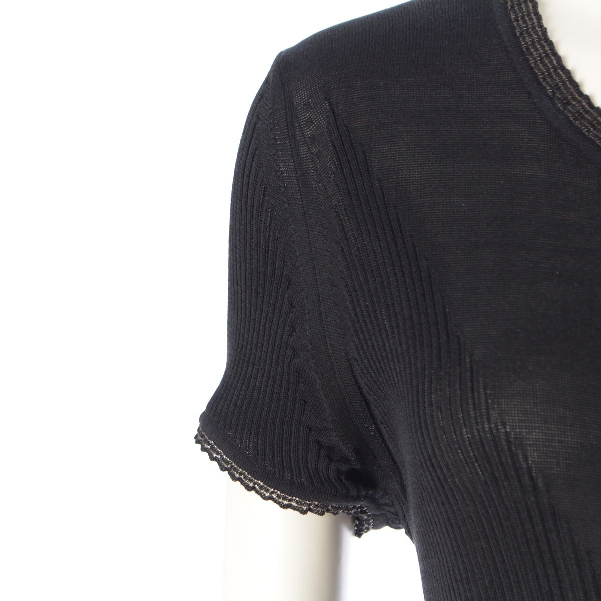 シャネル シルク混コットン ココマーク ライオンボタン ワンピース