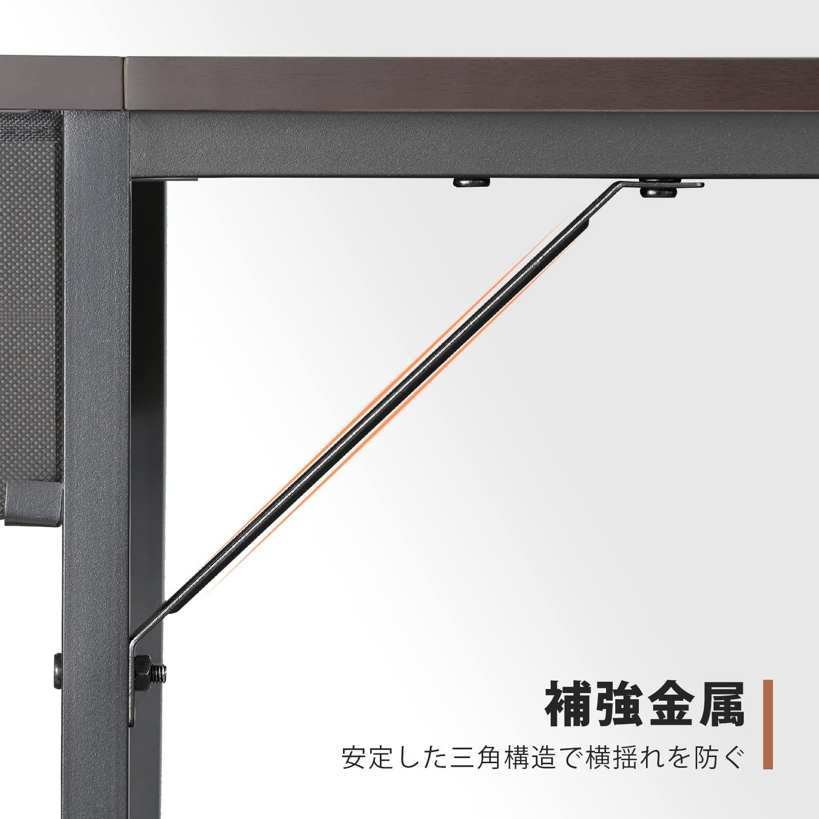 色: ダークブラウン】YeTom pc パソコンデスク 幅100cm×奥行48 www