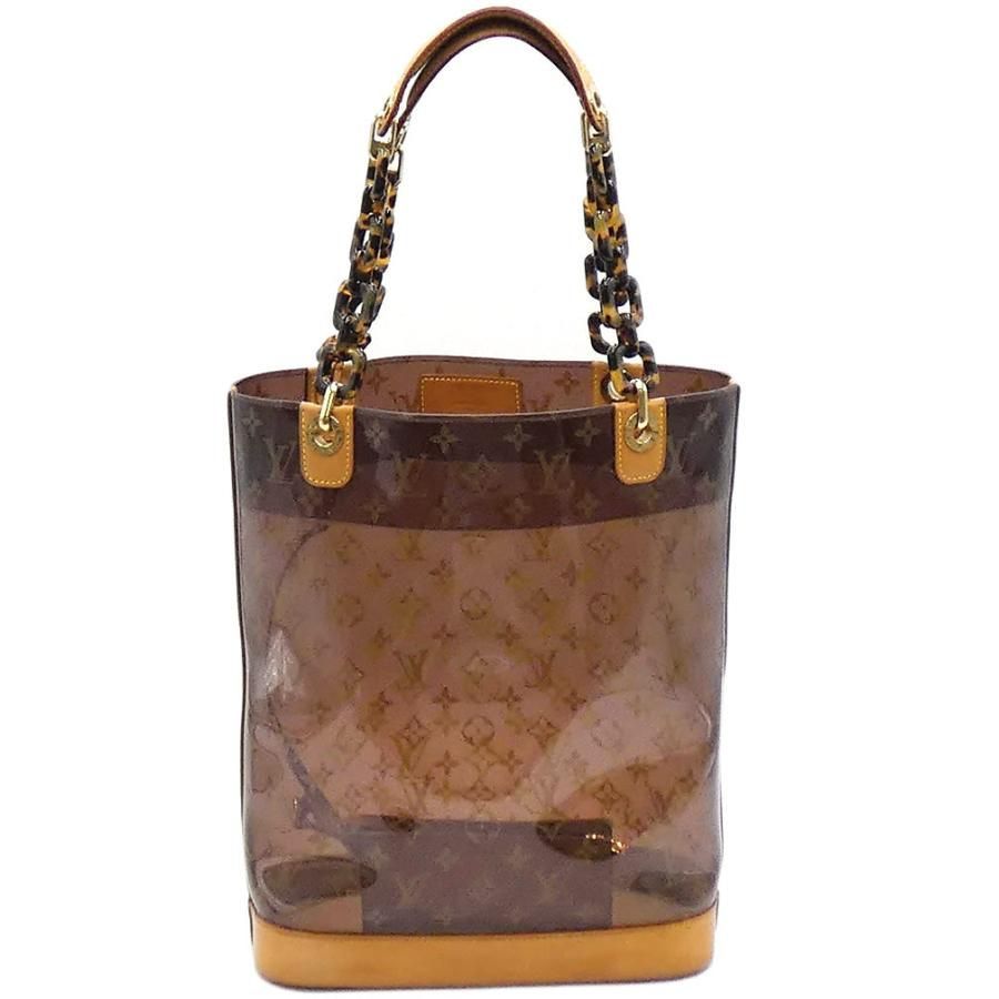 中古 ルイヴィトン バッグ M92501 LOUIS VUITTON モノグラム・ビニール カバ・アンブルMM トートバッグ ブラウン JJS02440