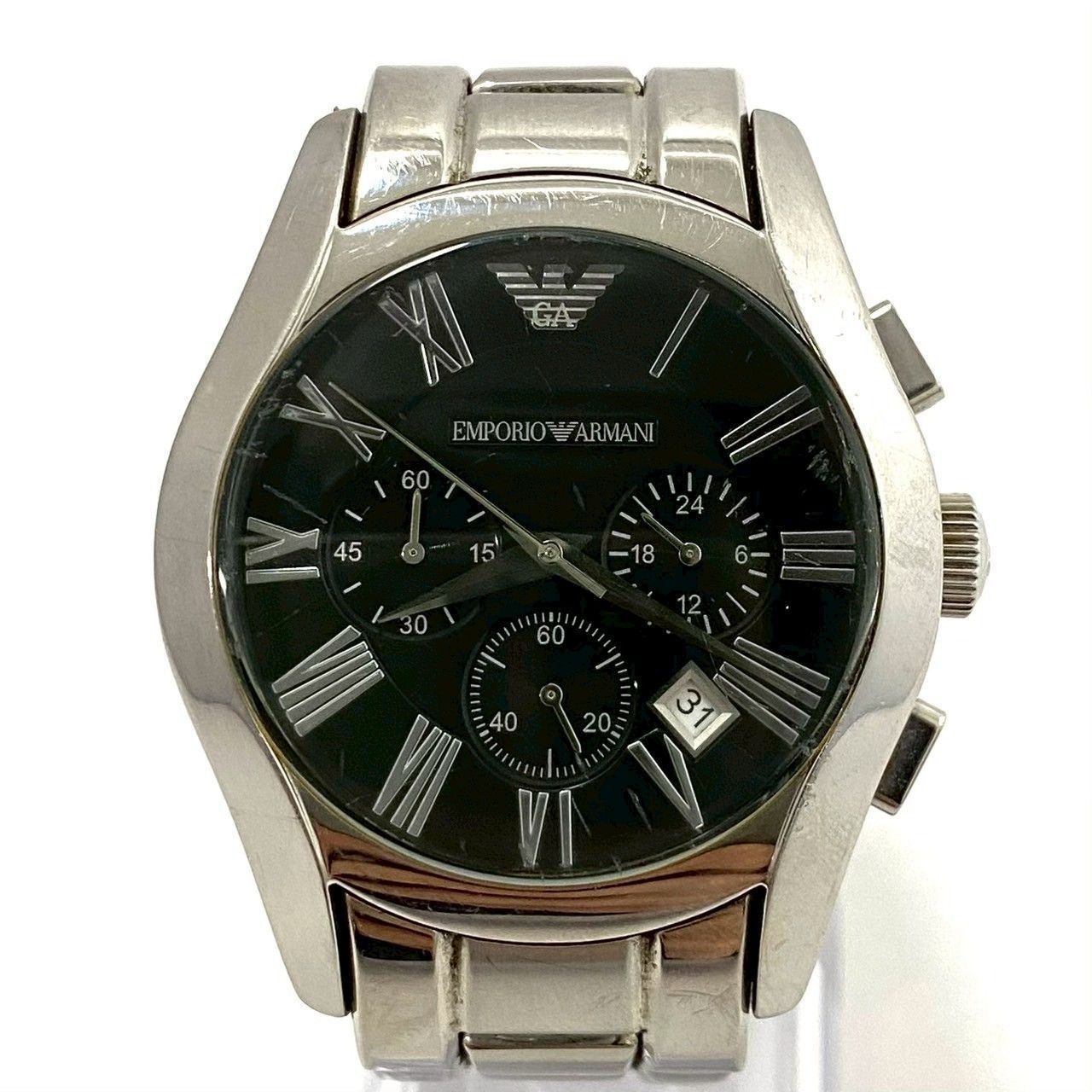 EMPORIO ARMANI】AR-0673 クォーツ クロノグラフ デイト ブラック