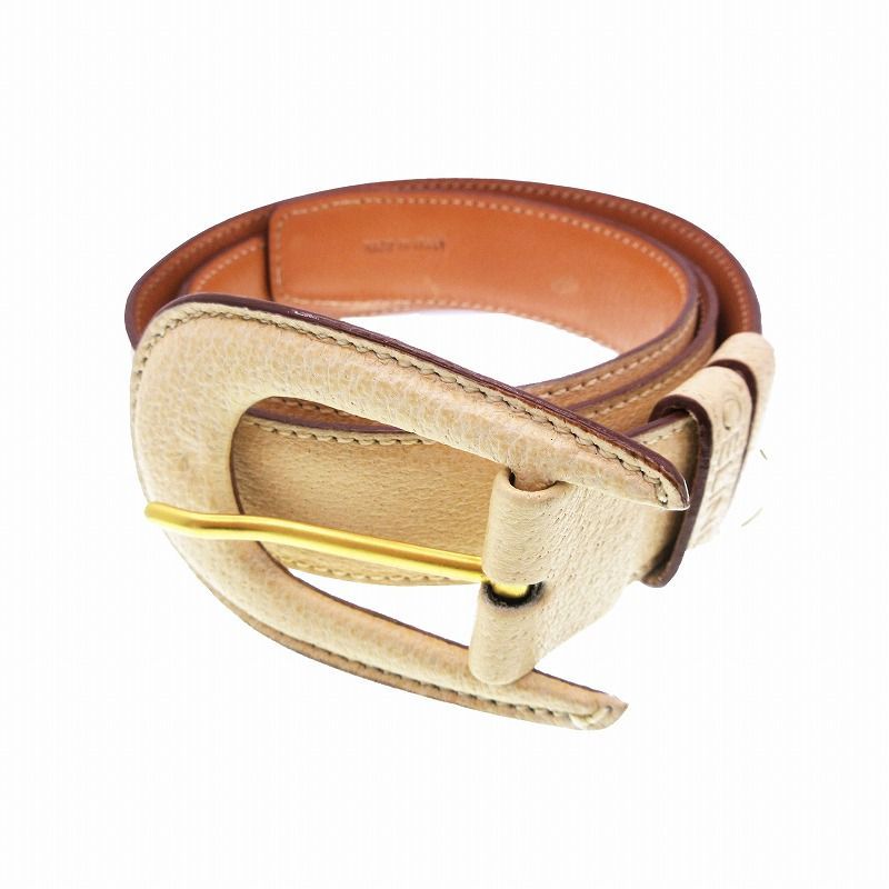 CELINE ベージュレザー ベルト85 Triomphe leather belt Celine Beige size 85 cm in Leather