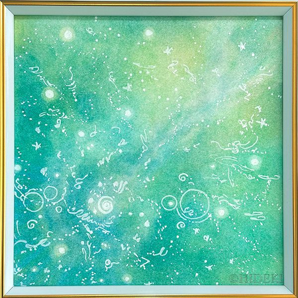 抽象画パステルアート 再生の光