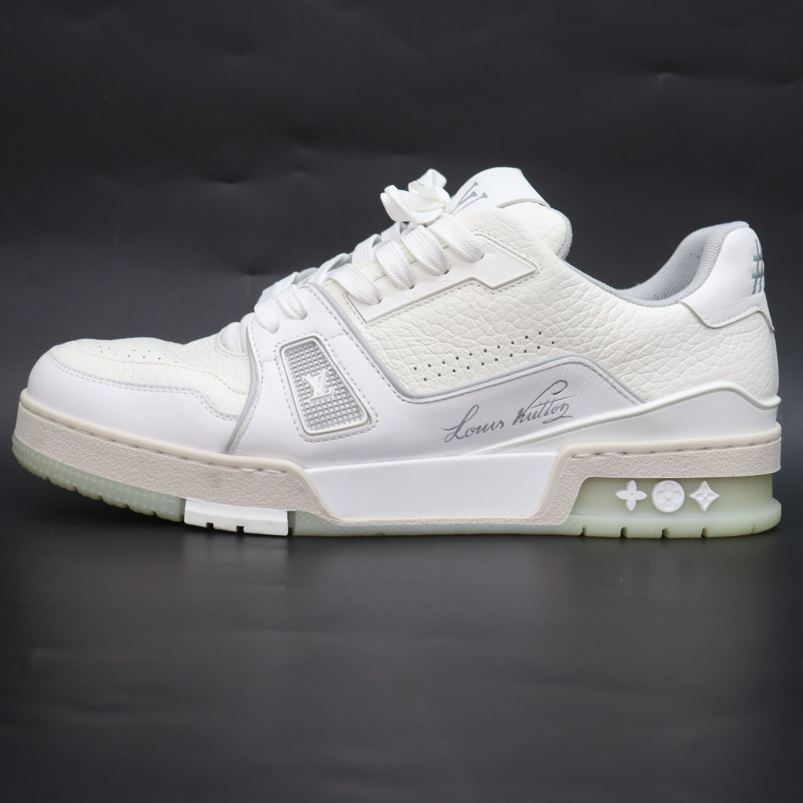 Louis Vuitton ホワイトレザーシューズ サイズ9 LOUIS VUITTON Luxembourg Line White Leather Sneakers Men LV