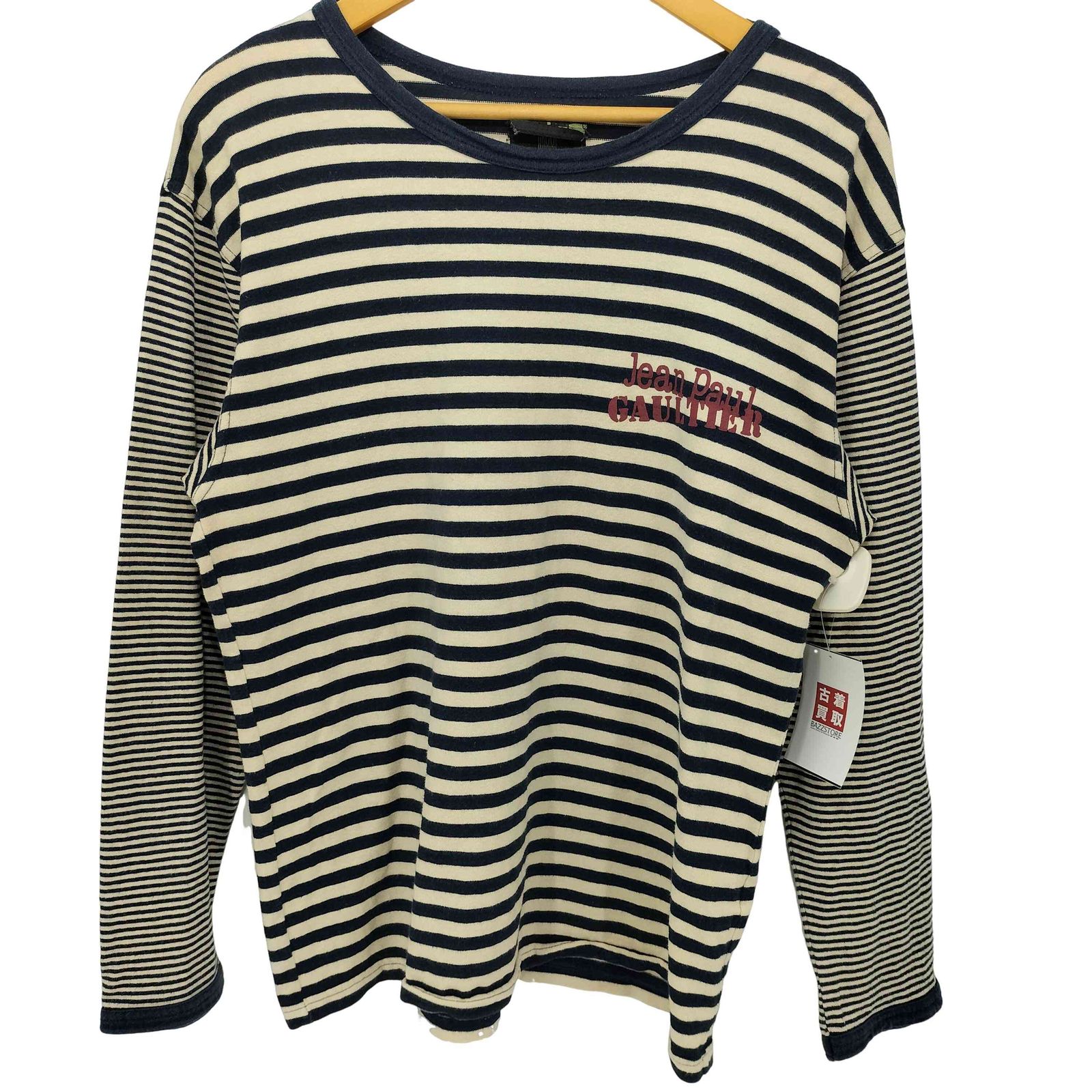 JEAN PAUL GAULTIER　ロゴプリント　切り替えボーダー柄ロンT　L m84993182046_1.jpg?1724679297