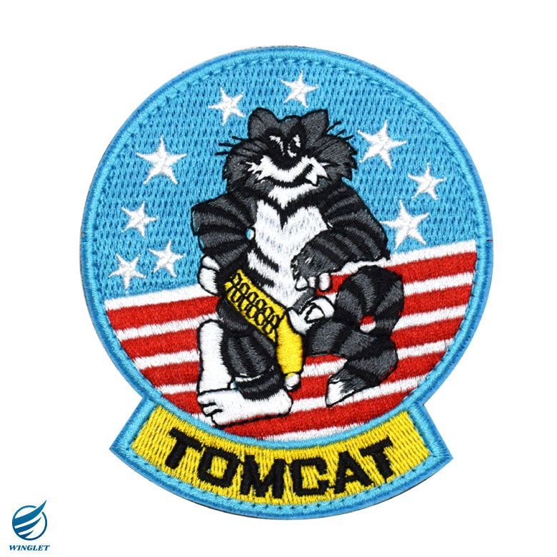 F-14 TOMCAT キャラクター Ver.02 刺繍 ワッペン 両面 ベルクロ 付き