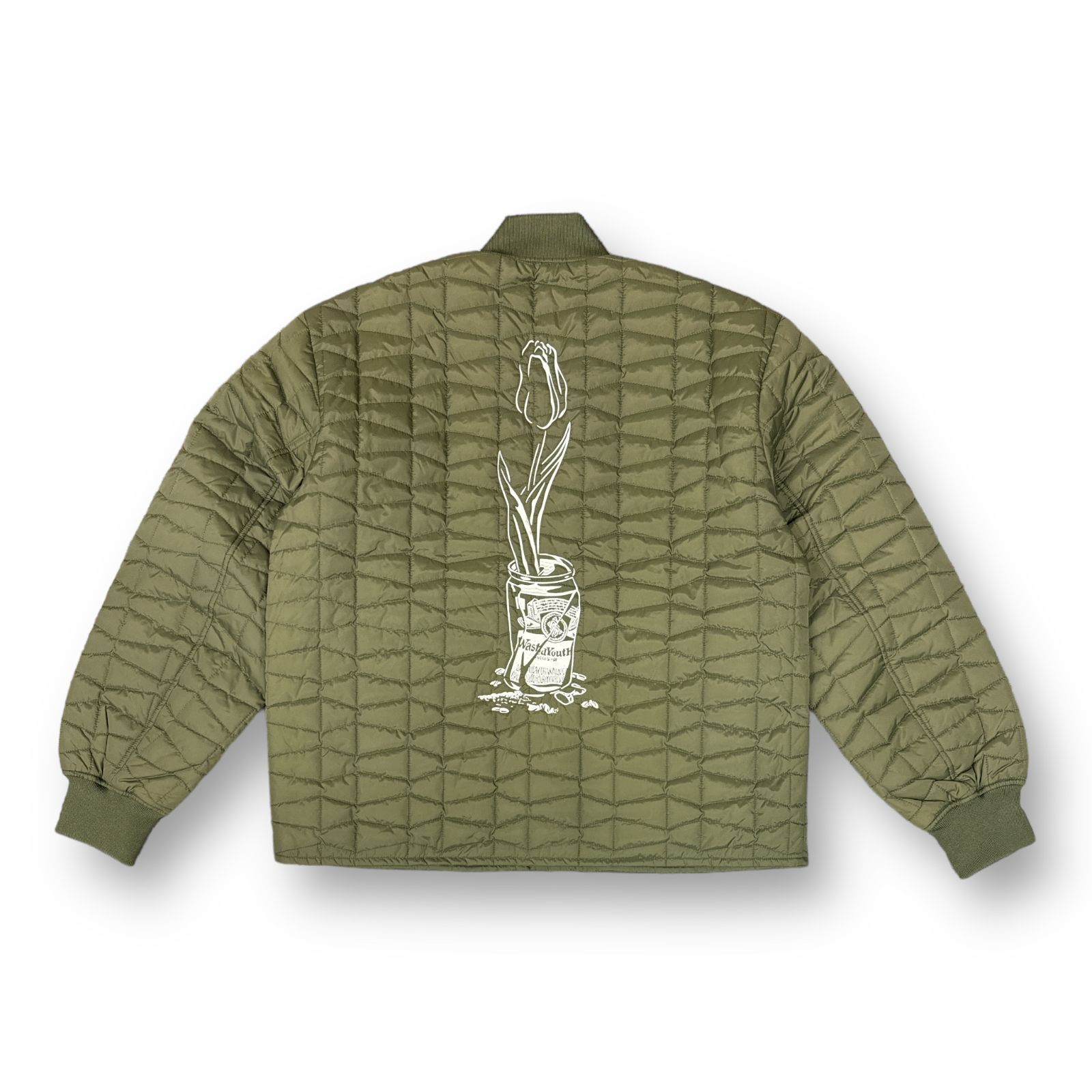 Wasted Youth Quilt Puff Jacket Olive